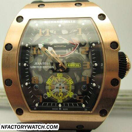 理查德·米勒Richard Mille RM 036 玫瑰金 316L不鏽鋼 玫瑰金 藍寶石鏡面-rhid-117870