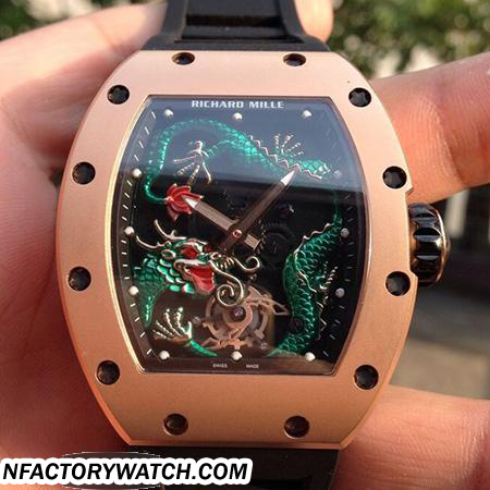 理查德·米勒Richard Mille RM 057 玫瑰金 Green Dragon 綠色龍 Jackie Chan 成龍定制版-rhid-117874