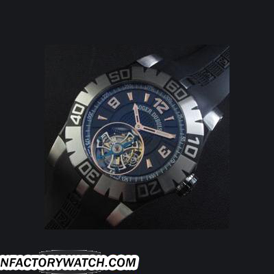 羅傑杜比Roger Dubuis EasyDiver系列 316L不鏽鋼 拉絲側面 碳素纖維錶殼 Tourbidiver-rhid-117918