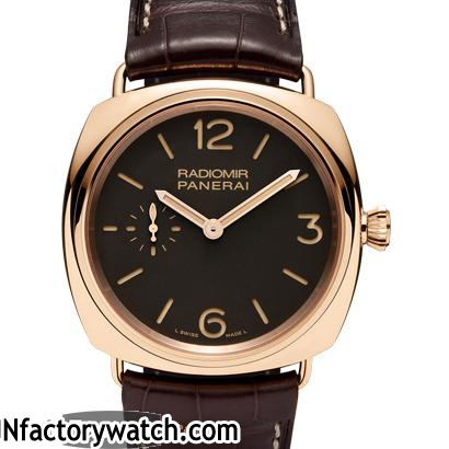 沛納海Panerai RADIOMIR ORO ROSSO PAM00439 Pam439 316L不鏽鋼 電鍍18K玫瑰金 藍寶石水晶-rhid-118002