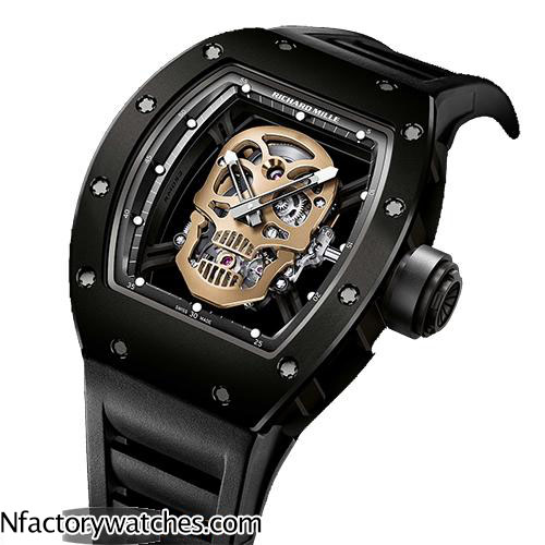 理查德·米勒Richard Mille RM52-01 PVD 鑲鑽 316L不鏽鋼 PVD處理 18k玫瑰金錶圈-rhid-118057