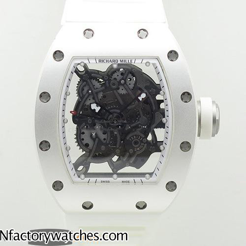 理查德·米勒Richard Mille RM 055 純白款 日本MIYOTA 6T51自動上鏈機芯 316L不鏽鋼-rhid-118127