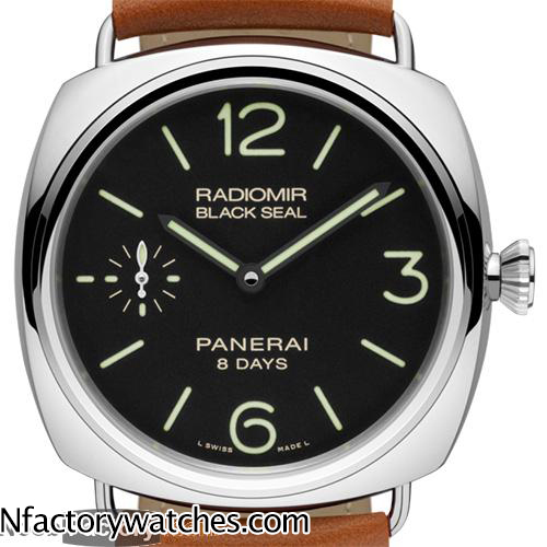 沛納海Panerai RADIOMIR BLACK SEAL 8 DAYS ACCIAIO PAM00609 Pam609 海鷗6497-2 複刻P5000 316L不鏽鋼 藍寶石水晶玻璃-rhid-118237