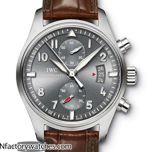 萬國IWC pilots 飛行員系列 噴火戰機計時腕錶 IW387802 亞洲7750自動計時機芯 藍寶石水晶玻璃 316L不鏽鋼-rhid-118243