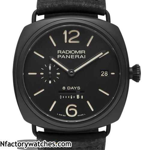 沛納海 Panerai RADIOMIR 8 DAYS CERAMICA PAM00384 Pam384 海鷗23J手動 裝飾沛納海P.2002機芯-rhid-118278