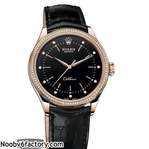 勞力士Rolex cellini 切利尼 50605RBR 鑲鑽 實心316L不鏽鋼 電鍍18K玫瑰金 藍寶石水晶玻璃 -rhid-118321