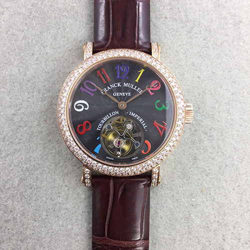 法蘭克穆勒 Franck Muller 女士腕錶 搭載手動上鏈陀飛輪機芯 直徑36.5mm 厚10.8mm