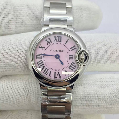 卡地亞 Cartier 藍氣球系列粉貝面 搭載瑞士石英機芯 尺寸28mm JF出品-rhid-25