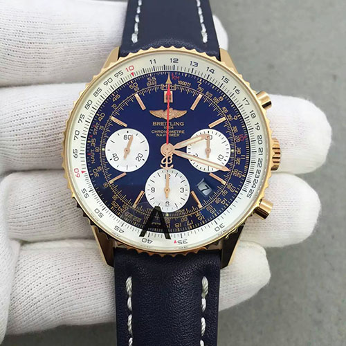 百年靈 Breitling 航空計時系列金殼藍面 搭載7750機芯 JF出品-rhid-60