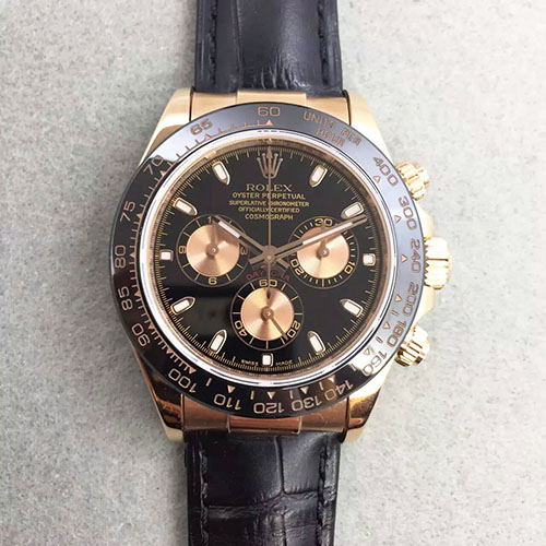 勞力士 Rolex 迪通拿Daytona 玫金陶瓷圈 搭載7750機芯 藍寶石鏡面 316精鋼錶殼-rhid-171