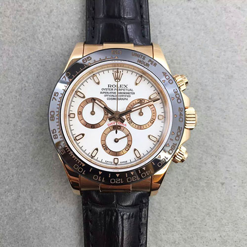 勞力士 Rolex 迪通拿Daytona 玫金陶瓷圈 搭載7750機芯 藍寶石鏡面 JF出品-rhid-170