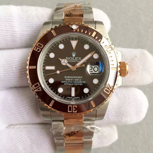 勞力士 Rolex V6版SUB水鬼 咖陶咖面 包18K玫瑰金 搭載2836機芯-rhid-110685