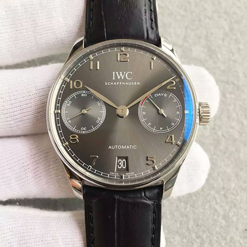 萬國 IWC 葡萄牙系列七日鏈V3版升級版 搭載自動機械機芯 牛皮錶帶 42mm ZF出品-rhid-110687