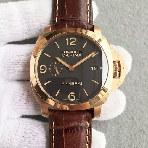 沛納海 Panerai Luminor Marina系列pam393大號玫金殼 藍寶石鏡面 316精鋼錶殼 搭載P9000機芯-rhid-110706