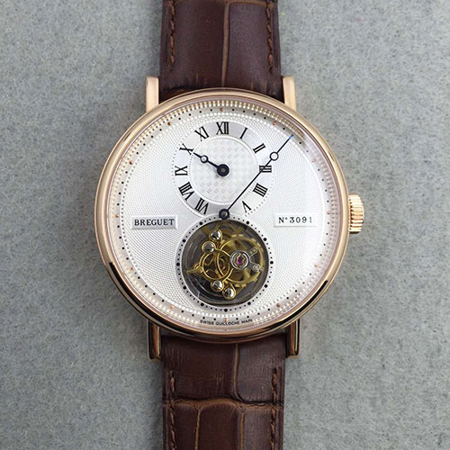 寶璣 Breguet 兩針分離 陀飛輪 316精鋼錶殼 雕花底盤-rhid-110890