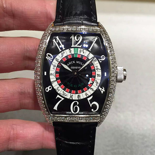 法蘭克穆勒 Franck Muller 三針全自動機械腕錶 拉加維加斯賭場 俄羅斯轉盤 搭載原裝改版自動上鏈CAL.SK機芯-rhid-110916