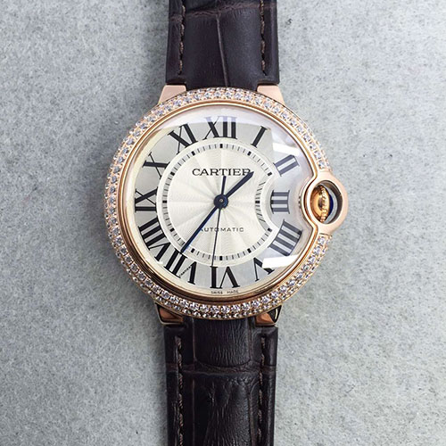 卡地亞 Cartier 玫金帶鉆圈中號 36mm JF出品-rhid-110923