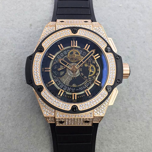 宇舶 Hublot 滿鉆殼 搭載7750機芯 藍寶石玻璃 316精鋼錶殼-rhid-111017