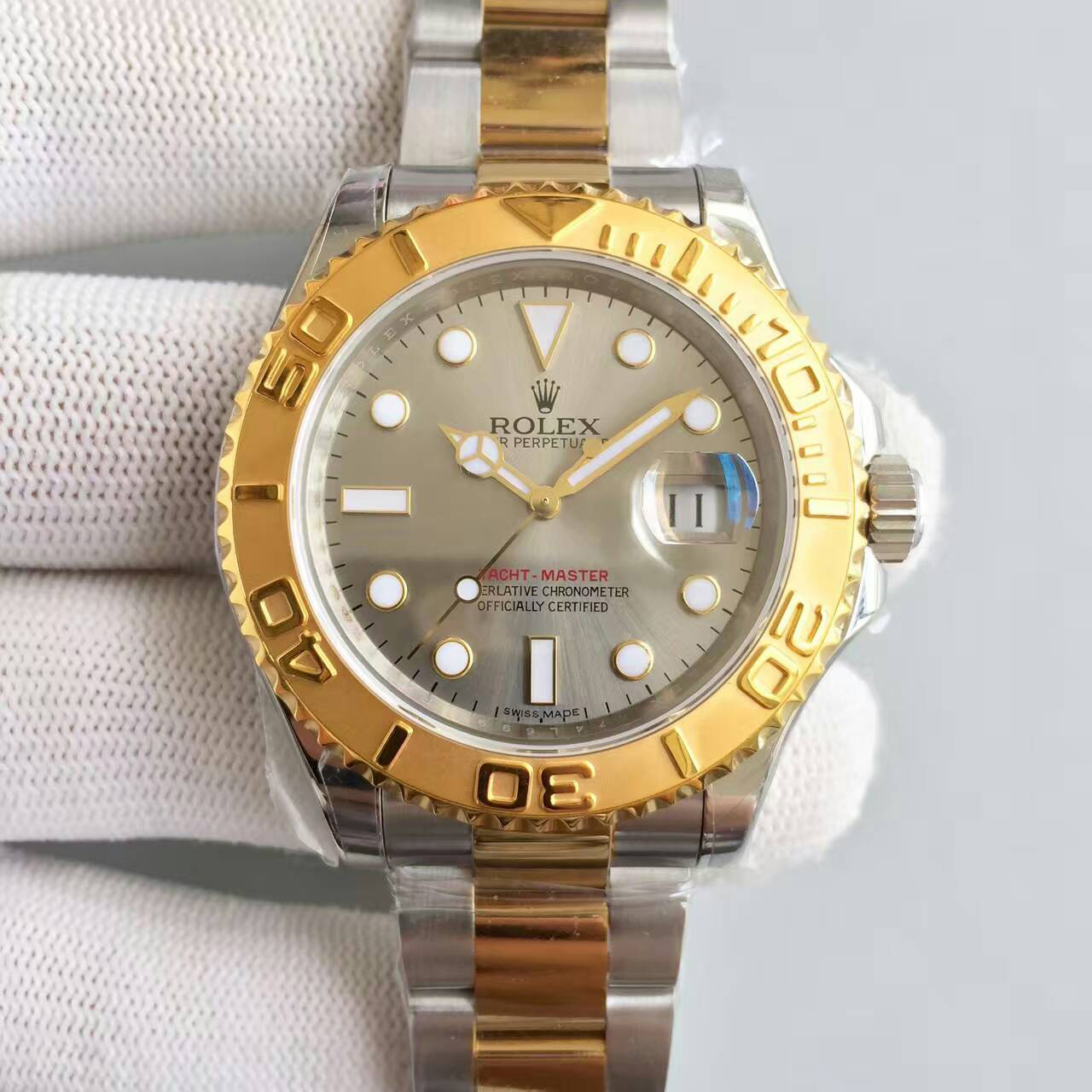 ROLEX勞力士 YM灰游艇 間金 JF新品 316精鋼-rhid-111192