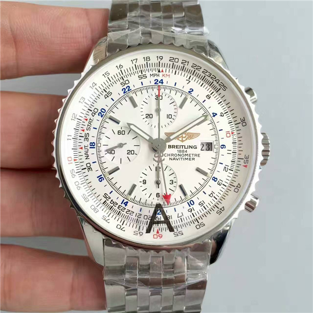 Bl百年靈 航空計時系列 七針兩地時區 激光鐳射logo 時計後蓋 316精鋼錶殼 JF精品-rhid-111309