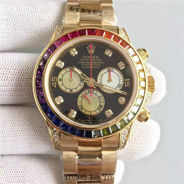 勞力士Rolex DAYTONA迪通那 彩虹圈鑽 7750機芯 -rhid-111368