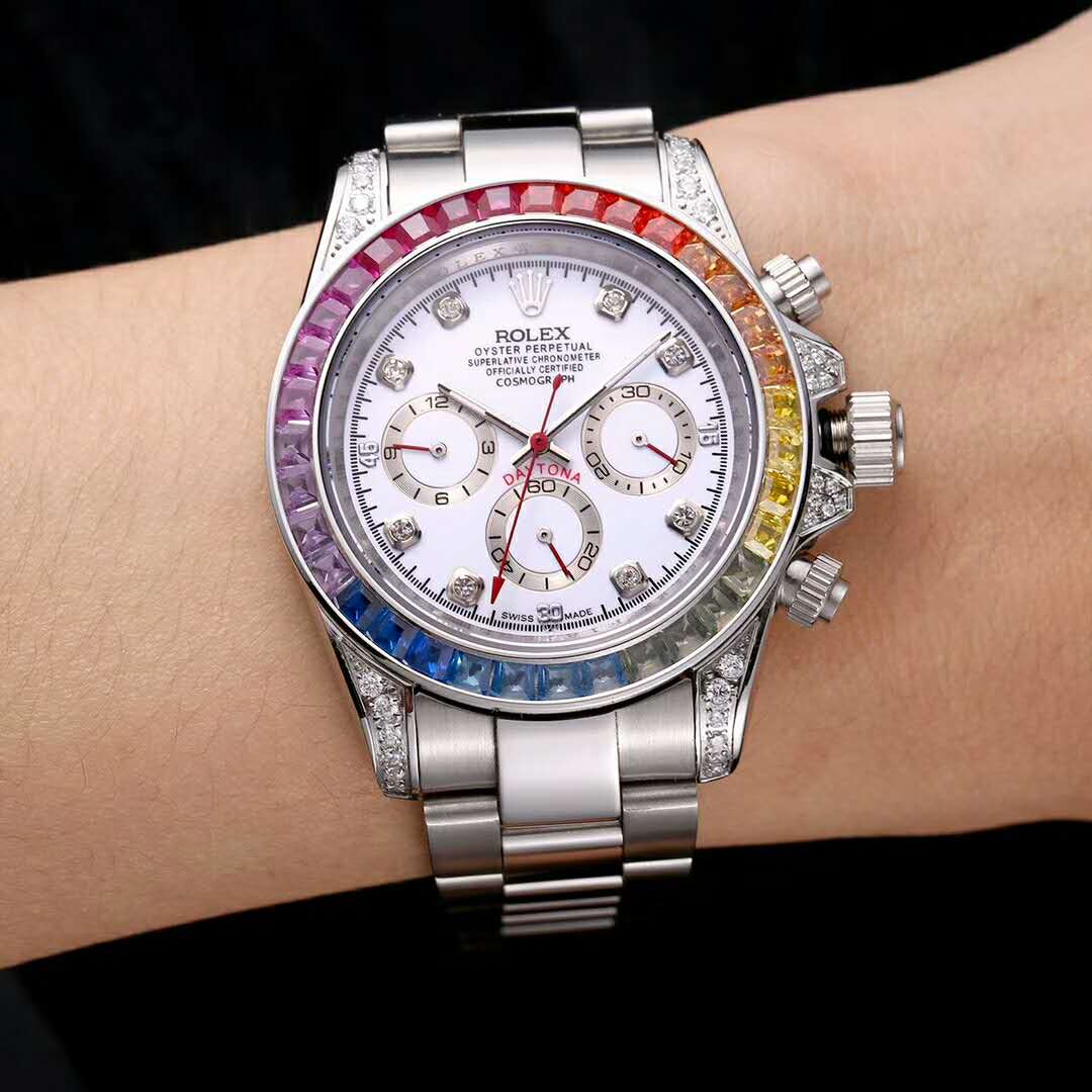 勞力士ROLEX 迪通拿奢華限量版腕錶 鑲嵌彩色寶石款-rhid-118457