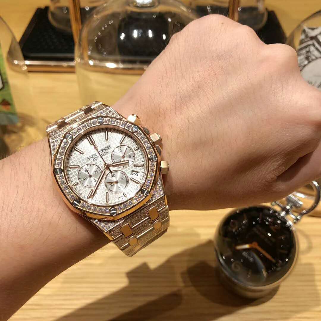 愛彼---Audemars Piguet 皇家橡樹系列 土豪款 高檔整殼人工鑲鑽-rhid-118478