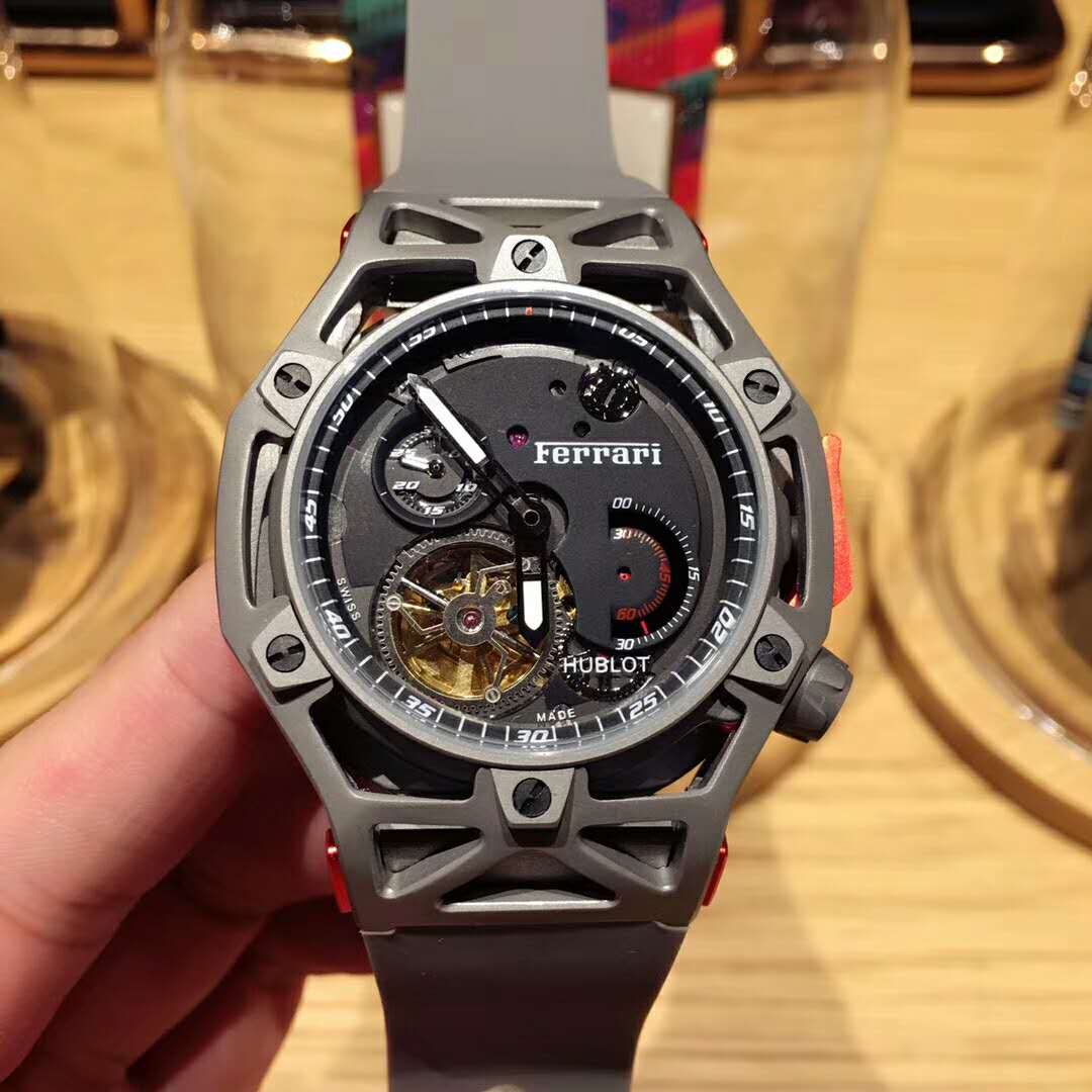 HUBLOT恒寶Techframe 法拉利70周年陀飛輪計時腕錶-rhid-118608