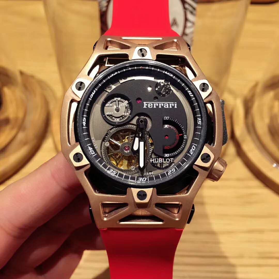 HUBLOT恒寶Techframe 法拉利70周年陀飛輪計時腕錶-rhid-118605