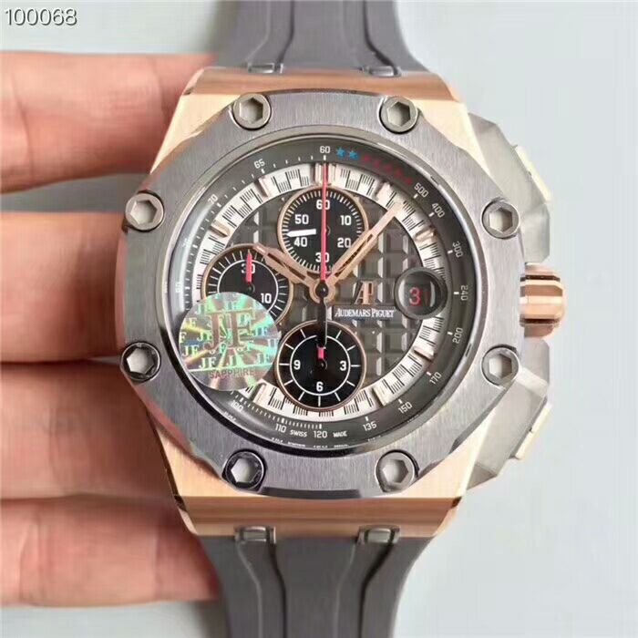 愛彼AP Royal Oak Offshore 皇家橡樹離岸型 26568OM.OO.A004CA.01 金屬陶瓷 黑色紋理錶盤 灰色橡膠-rhid-117898