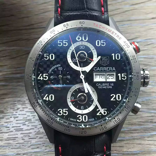 泰格豪雅 Tag Heuer V6TM商標 Calibre 1887自動計時碼錶系列CAR2013.BA0799腕錶 搭載定制版Calibre 1887自動計時機芯/ASIA7750機芯改版 AISI316L精鋼錶殼-rhid-116396