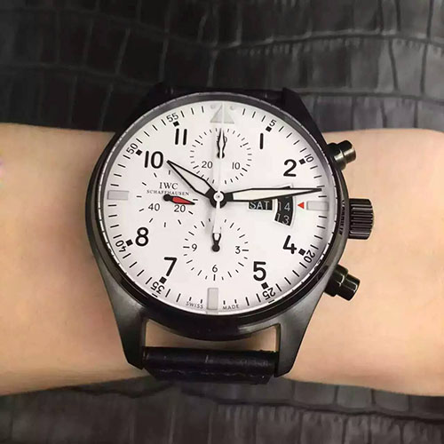 萬國 IWC 飛行員計時腕錶黑殼重磅推出 專柜同步 搭載7750全自動機芯 直徑43mm-rhid-116575