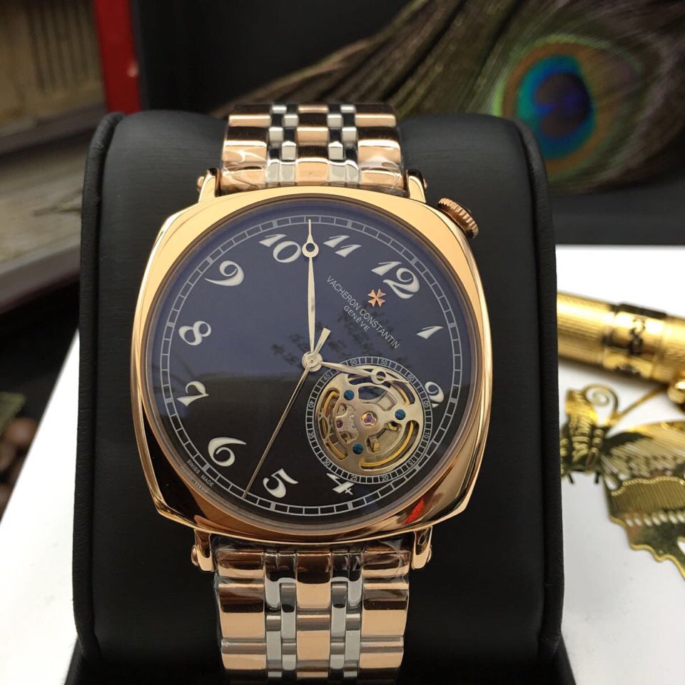 江詩丹頓 男士精品複古腕錶 藍寶石玻璃-rhid-116695