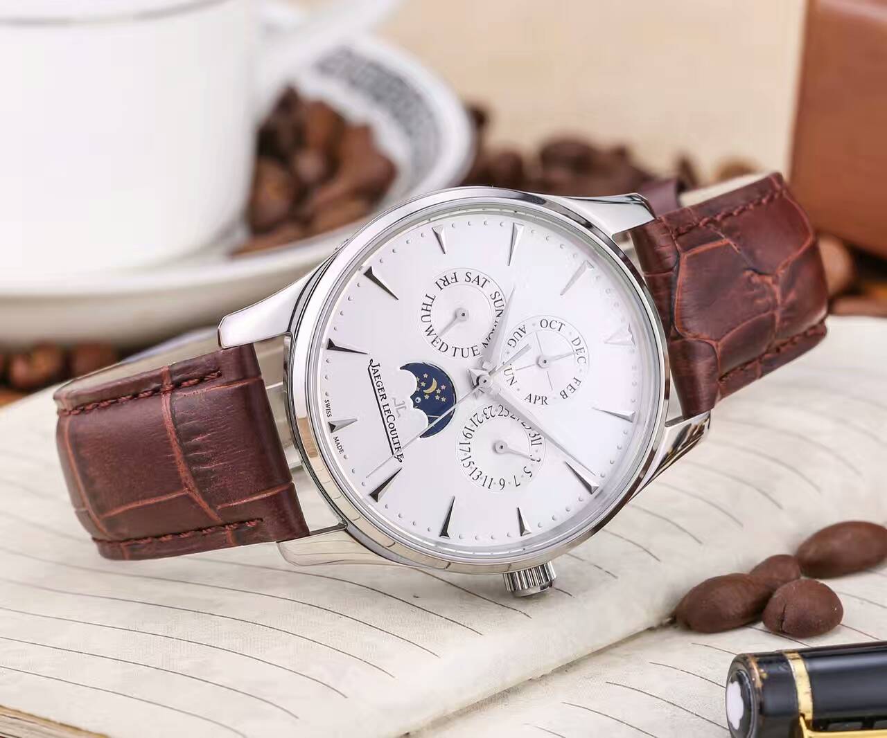 積家 頂級機械機芯 真牛皮錶帶 精湛品質 尊貴高雅 精品男士腕錶-rhid-116840