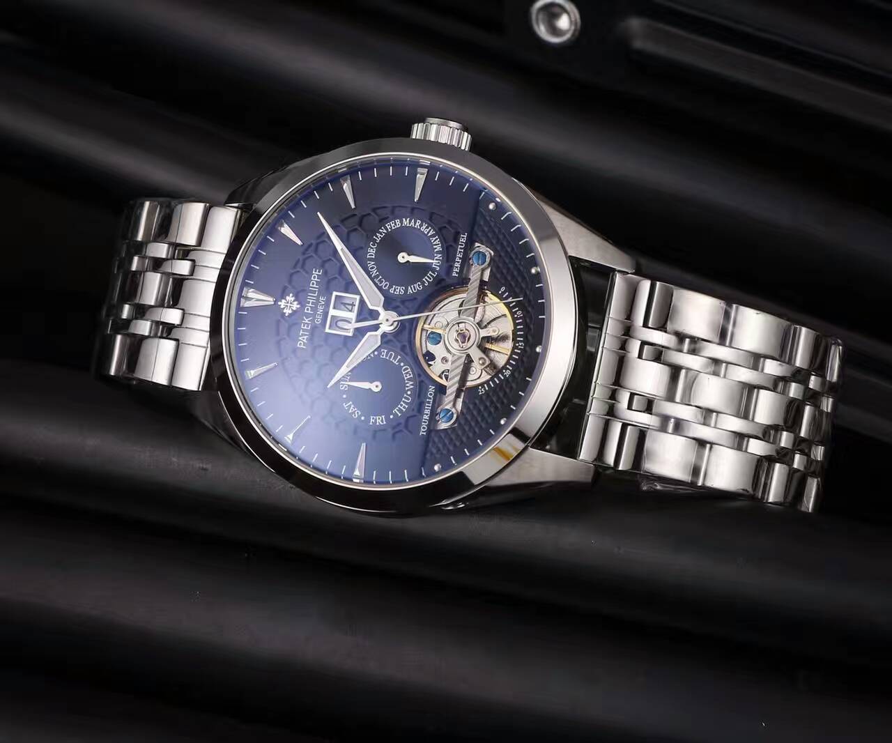 百達翡麗 西鐵城82S5機械機芯 礦物質超強鏡面 精鋼錶帶 生活防水 精品男士腕錶 -rhid-116956