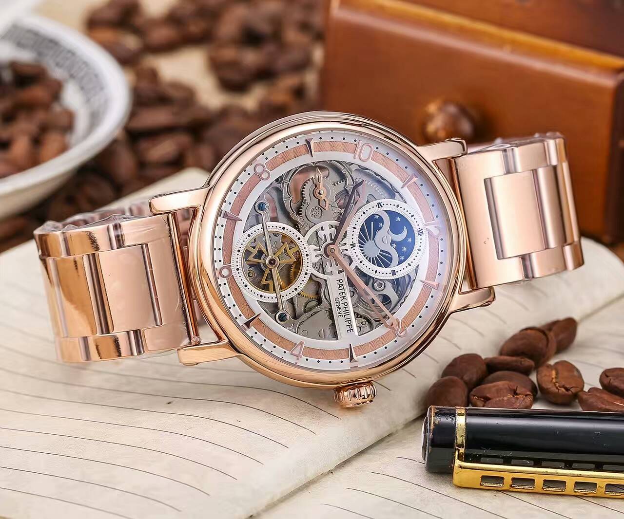 百達翡麗 礦物質超強鏡面 頂級機械機芯 精鋼錶帶 直徑44mm 厚13mm 精品男士腕錶 -rhid-117002