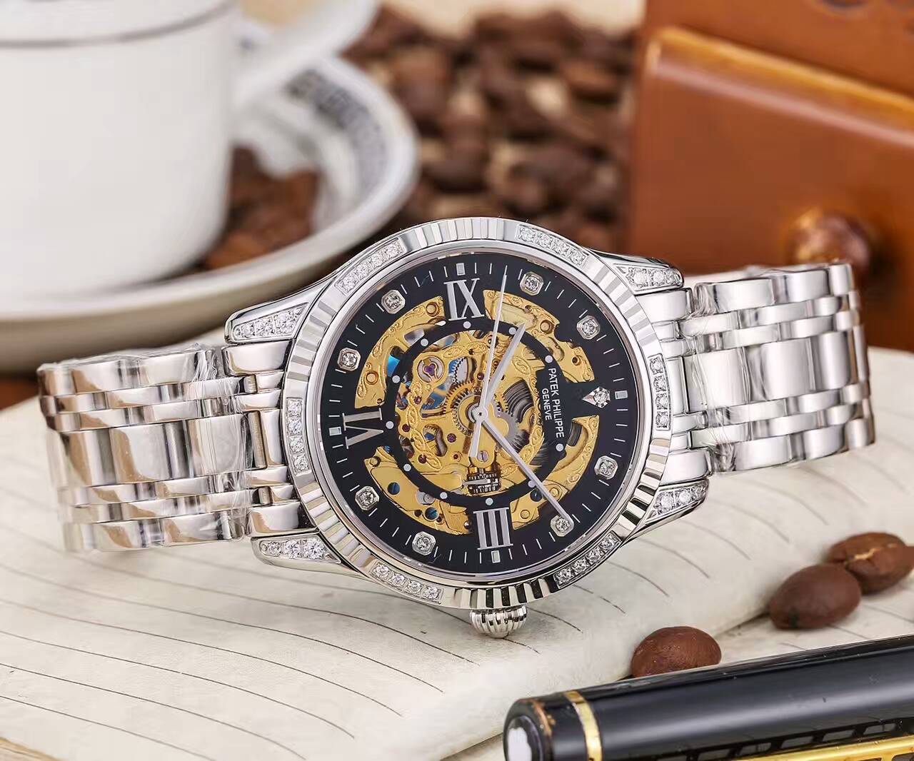 百達翡麗 頂級機械機芯 礦物質超強鏡面 精鋼錶帶 316精鋼 精品男士腕錶-rhid-117057