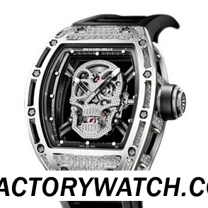 理查德·米勒Richard Mille RM 052 骷髅 鑲鑽 316L不鏽鋼 雙鍍膜 防刮藍寶石水晶-rhid-117784