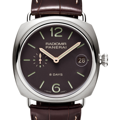 沛納海Panerai RADIOMIR 8 DAYS TITANIO PAM00346/Pam346 钛殼 亞洲手上鏈機芯仿沛納海P2002/9 全钛錶帶 小牛竹節紋皮帶-rhid-117482