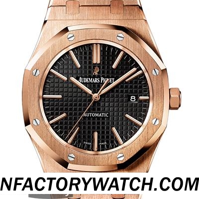 愛彼AP Royal Oak 皇家橡樹系列 15400OR.OO.1220OR.01 玫瑰金 藍寶石鏡面 316L鋼 拉絲錶框 電鍍玫瑰金-rhid-117618