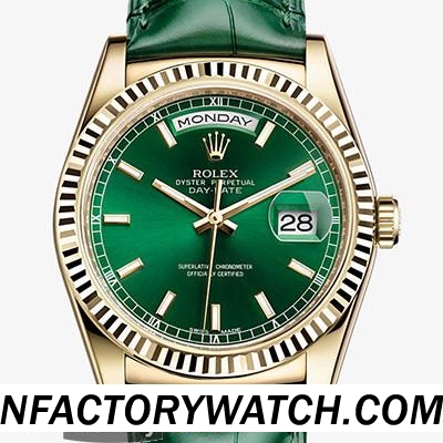 勞力士Rolex day date 星期日曆型 118138 實心316L不鏽鋼 電鍍18k金 防劃藍寶石-rhid-117654